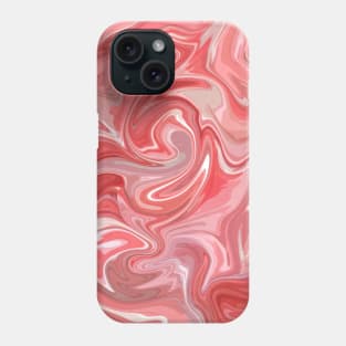 Gentle Pink Silk Marble - Pastel and Hot Pink with White Liquid Paint PatternPattern Phone Case