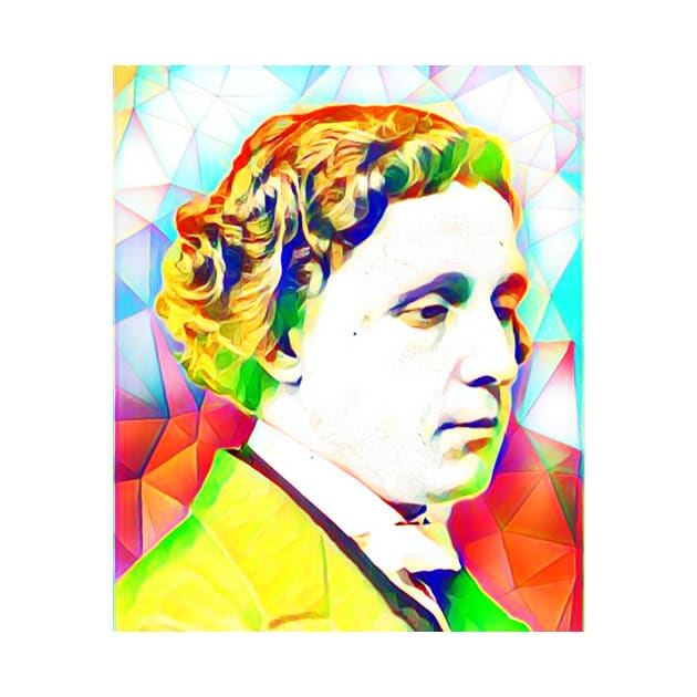 Lewis Carroll Colourful Portrait | Lewis Carroll Artwork 12 by JustLit