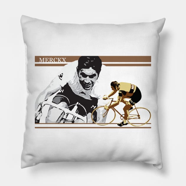 vintage poster EDDY MERCKX: the cannibal Pillow by SFDesignstudio