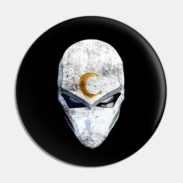 Moon Knight Mask, distressed Pin by woodsman