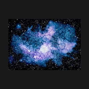 Watercolor Violet Shine and Blue Nebula T-Shirt