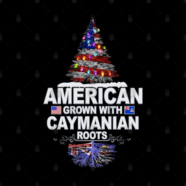 Christmas Tree  American Grown With Caymanian Roots - Gift for Caymanian From Cayman Islands by Country Flags