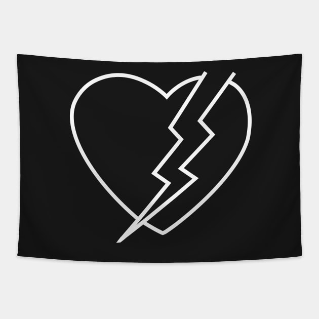 Thunder Heart with Lightning Thunder Tapestry by labstud