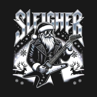 Sleigher Santa Claus Rock Christmas T-Shirt