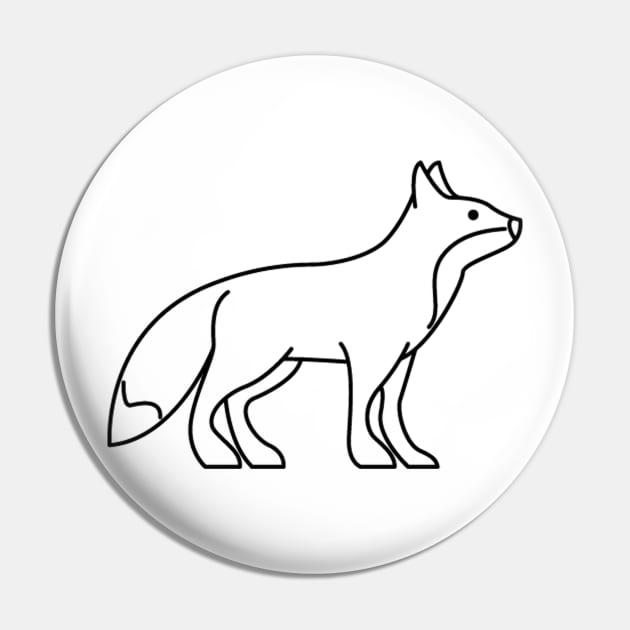 Fox Lineart Drawing Pin by AnotherOne