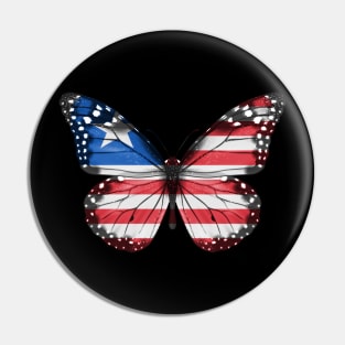 Liberian Flag  Butterfly - Gift for Liberian From Liberia Pin