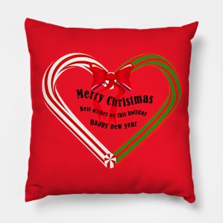 Merry Christmas Candy Cane T-Shirt Pillow