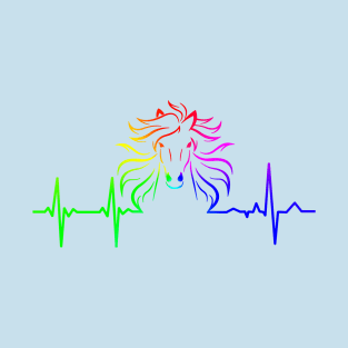 Rainbow Horse Heartbeat T-Shirt