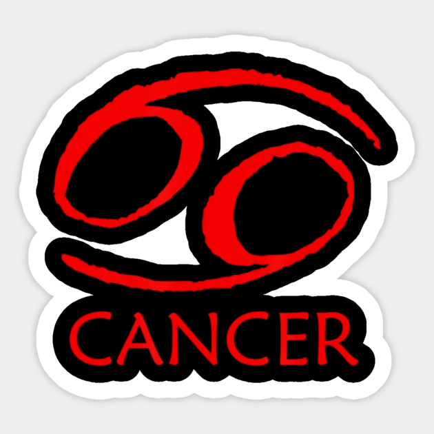 Cancer Zodiac Sign Red Symbol Stars June July Birthday Gift ...