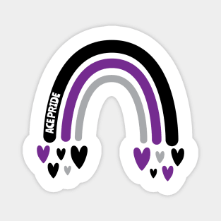 Ace Pride Awareness Rainbow with hearts Magnet