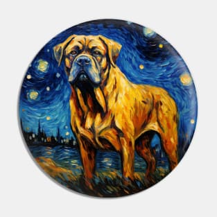 Boerboel in Starry Night style Pin