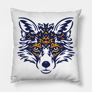 Serious Fox Tribal Art Pillow