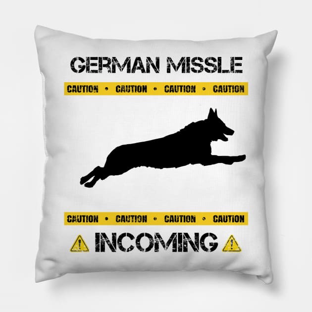 German Missle Incoming IPO Schutzhund K9 Pillow by doglovershirts