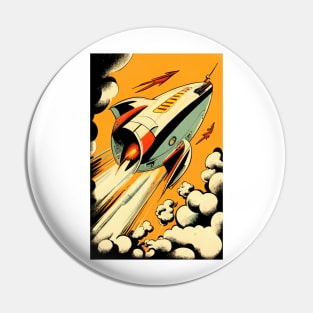 Retro Sci-Fi Rocket! Pin