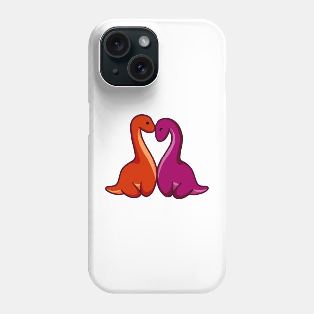 Cute dino couple, dinosaurs Phone Case by hugadino