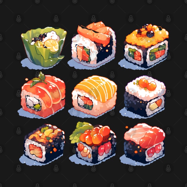 Cute Sushi Anime Food Pixel Art by TheMystique