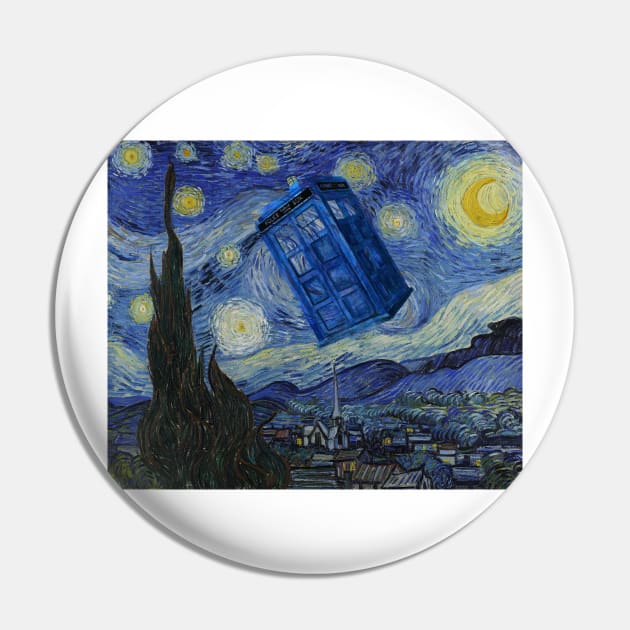 Starry Night Tardis Pin by Titius