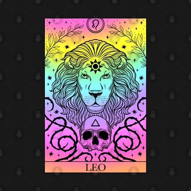 Zodiac sign tarot card Leo by OccultOmaStore