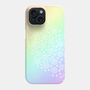 Pastel Rainbow Gradient with Circles and Dots Phone Case