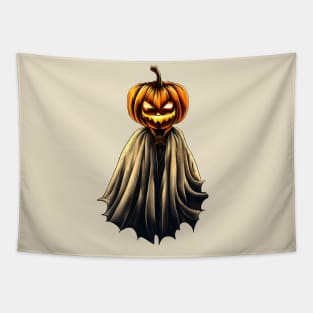 Vintage halloween pumpkin with cloak Tapestry