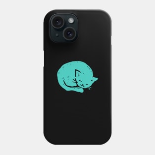 Turquoise Cat Sleeping Phone Case