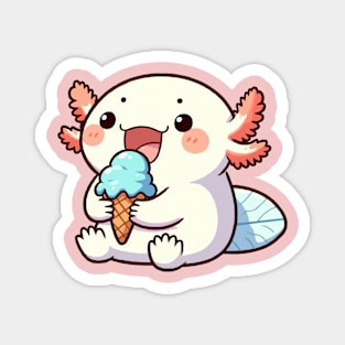 axolotl blue ice cone Magnet