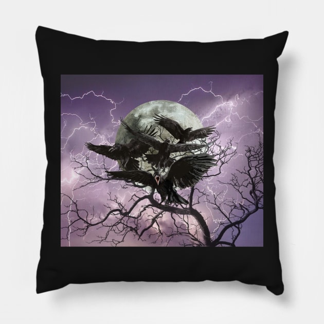 Murder of Crows Pillow by incarnations