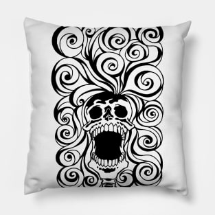 Screeching skull With Bad Hair Day Pillow