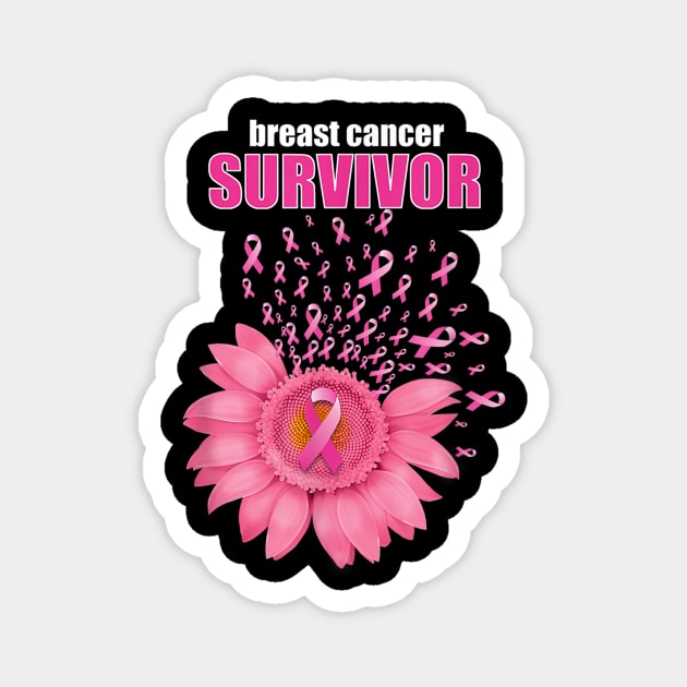 Pink Ribbon Daisy Floral Breast Cancer Survivor Magnet by jordanfaulkner02