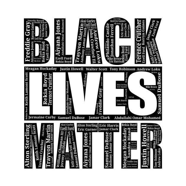 Black Lives Matter With Names Of Victims by SiGo