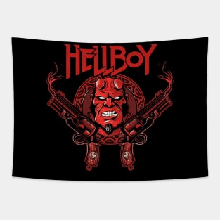 Hellboy Crest (Black Print) Tapestry