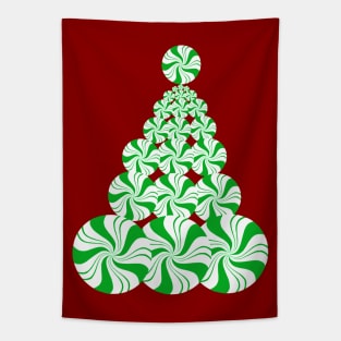 Christmas Green Peppermint Tree Tapestry