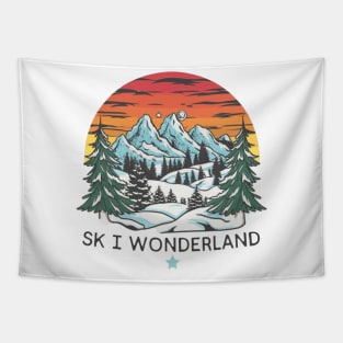 Winter Ski Wonderland,christmase Tapestry