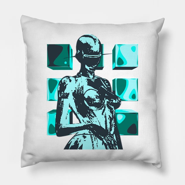 Pixel Cyborg 05 Pillow by RAdesigns