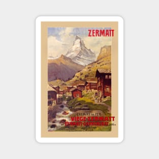 Zermatt Switzerland Vintage Poster 1900 Magnet