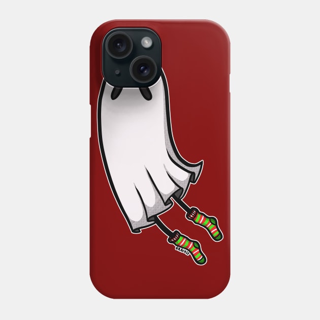 Christmas Socks Ghost Phone Case by Jan Grackle