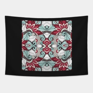 Ethnic Pattern with Mosaic Floral Motif Tapestry