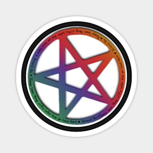 Rainbow pentagram blessed be, so mot it be Magnet