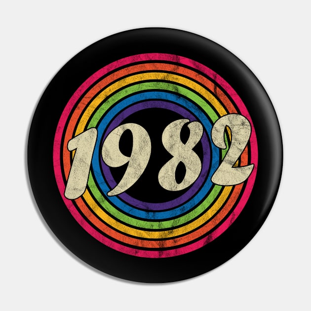 1982 - Retro Rainbow Faded-Style Pin by MaydenArt