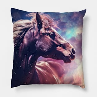 Horse Wild Animal Majestic Wilderness Surrealist Pillow