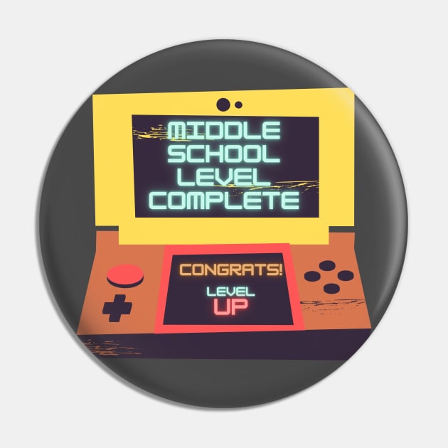 Middle School Level Complete Gamer Pin by artist369