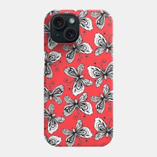 Doodle butterflies pattern Phone Case