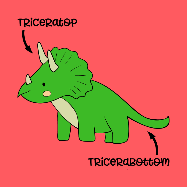 Triceratops Tricerabottom Dinosaur Funny by underheaven