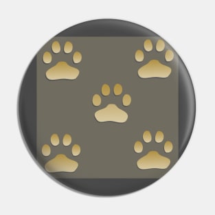 Paw print on grey Pin