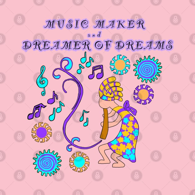 Kokopelli, girl, music maker, dreams, pastels by cfmacomber