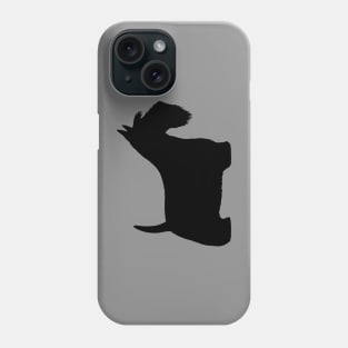 Scottish Terrier Dog Breed Silhouette | Black Scottie Dog Phone Case