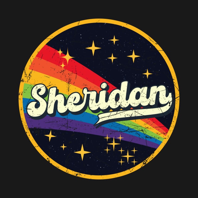 Sheridan // Rainbow In Space Vintage Grunge-Style by LMW Art