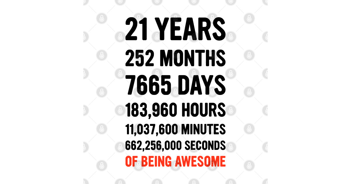 21st Birthday Countdown Of Being Awesome Happy Birthday Funny Gift