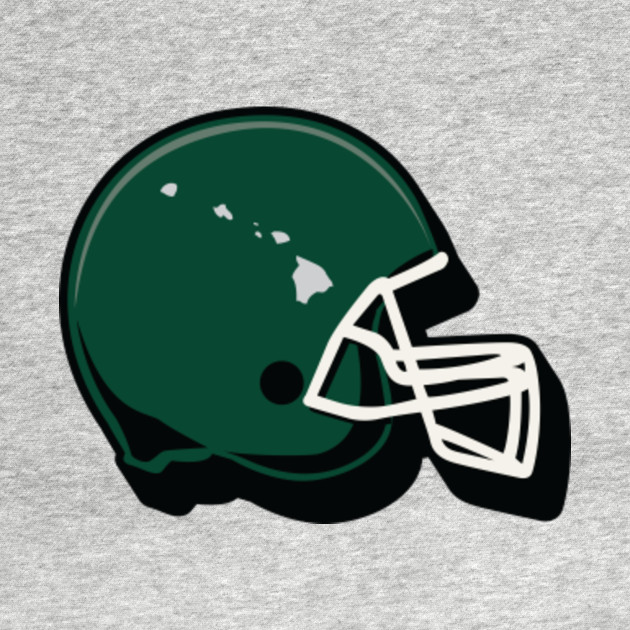 Discover Hawaii Outline Football Helmet - Hawaii Football - T-Shirt