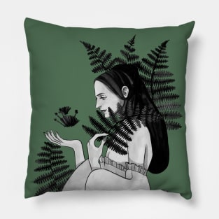 Witchy Herbarium, Fern Pillow